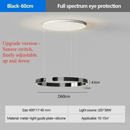 Modern Ring LED Pendant Light in Black or White - Decorbites