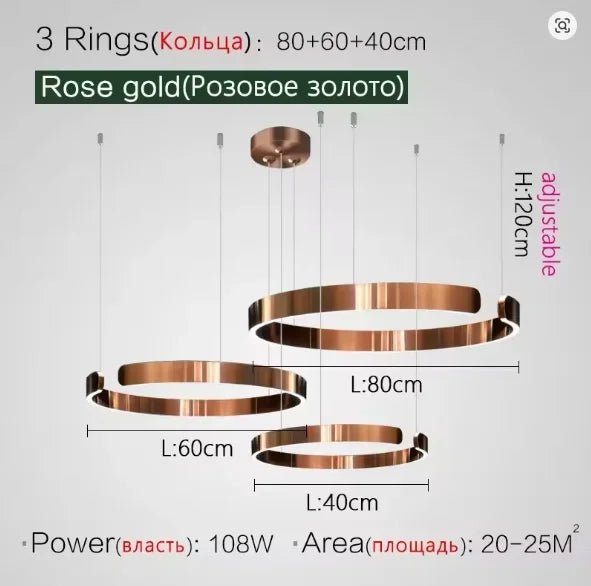 Modern Ring LED Pendant Light in Black or White - Decorbites