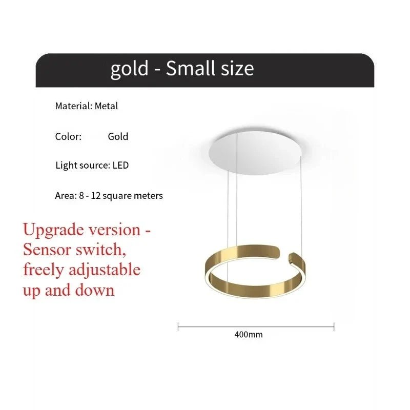Modern Ring LED Pendant Light in Black or White - Decorbites