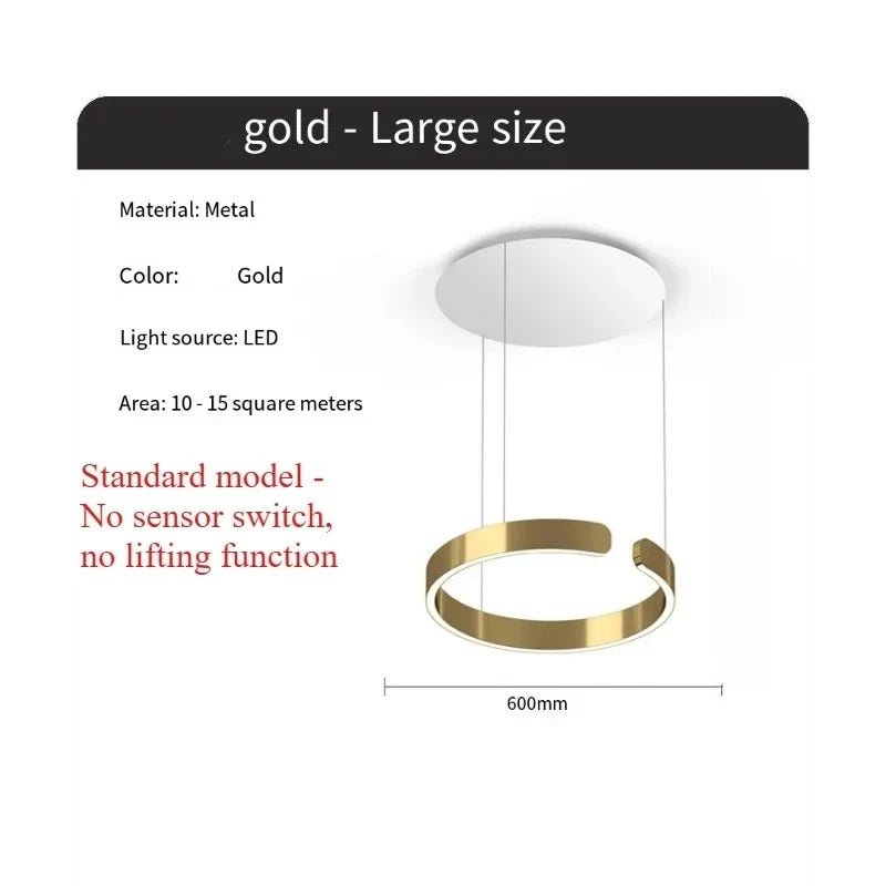 Modern Ring LED Pendant Light in Black or White - Decorbites