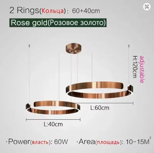 Modern Ring LED Pendant Light in Black or White - Decorbites