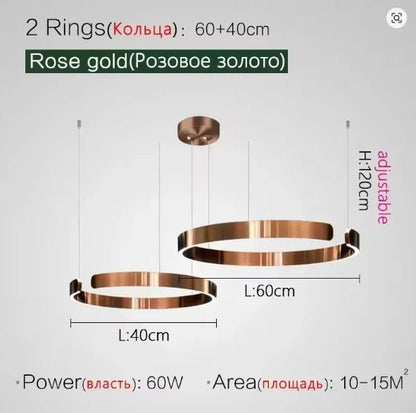 Modern Ring LED Pendant Light in Black or White - Decorbites
