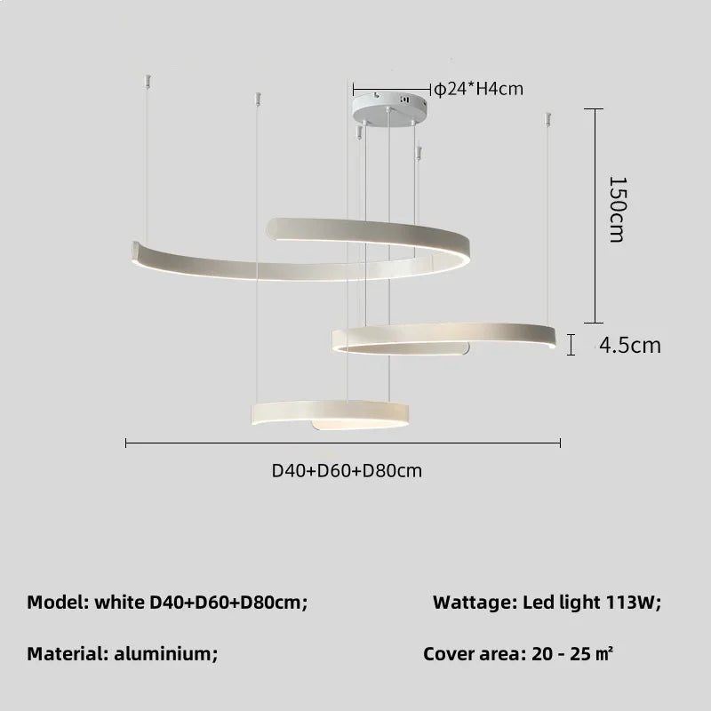 Modern Ring LED Pendant Light in Black or White - Decorbites