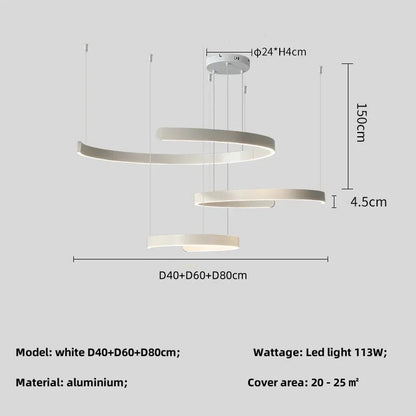 Modern Ring LED Pendant Light in Black or White - Decorbites