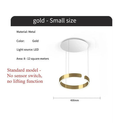 Modern Ring LED Pendant Light in Black or White - Decorbites