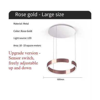 Modern Ring LED Pendant Light in Black or White - Decorbites
