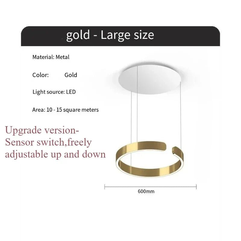 Modern Ring LED Pendant Light in Black or White - Decorbites