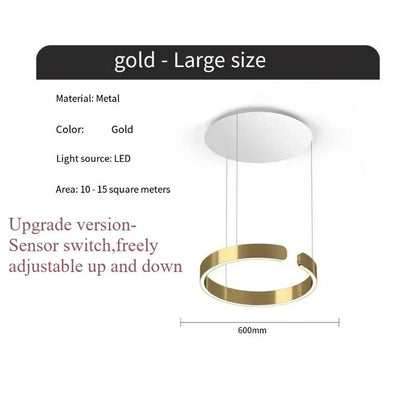Modern Ring LED Pendant Light in Black or White - Decorbites