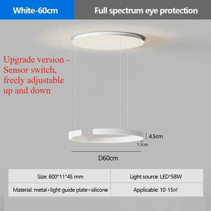 Modern Ring LED Pendant Light in Black or White - Decorbites