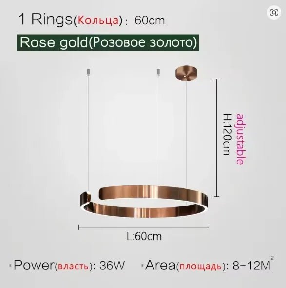 Modern Ring LED Pendant Light in Black or White - Decorbites