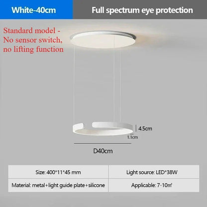 Modern Ring LED Pendant Light in Black or White - Decorbites