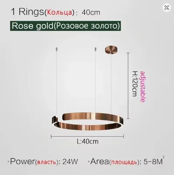 Modern Ring LED Pendant Light in Black or White - Decorbites