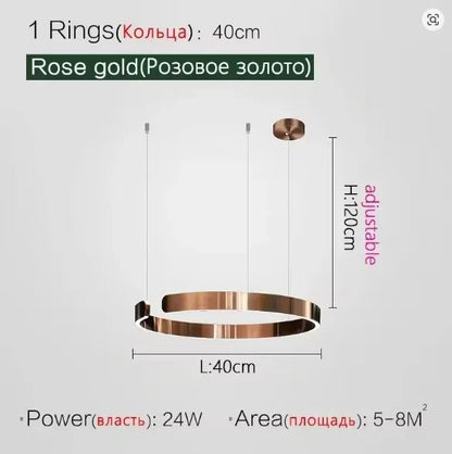 Modern Ring LED Pendant Light in Black or White - Decorbites