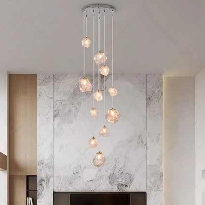 Modern Ring Pendant Chandelier in Iron, Acrylic, Glass - Decorbites