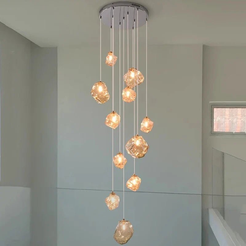 Modern Ring Pendant Chandelier in Iron, Acrylic, Glass - Decorbites
