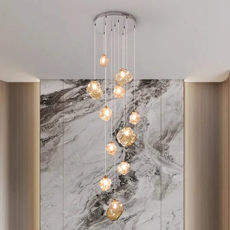 Modern Ring Pendant Chandelier in Iron, Acrylic, Glass - Decorbites