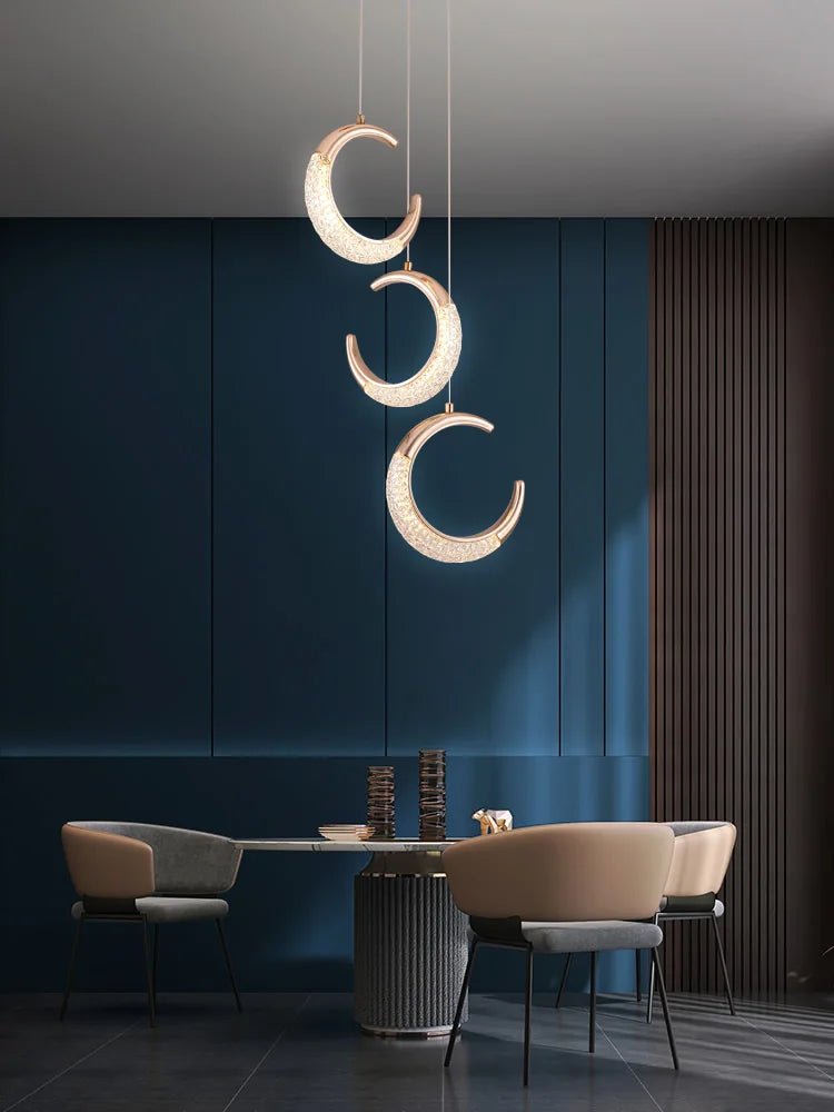 Modern Ring Pendant Light in Acrylic and Plated Metal - Decorbites