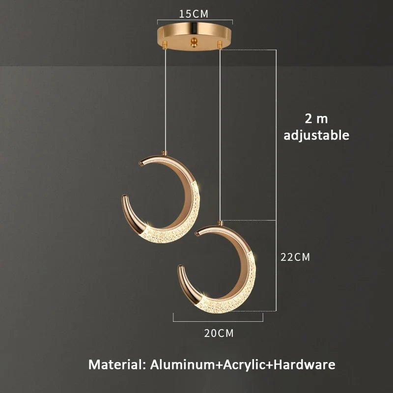 Modern Ring Pendant Light in Acrylic and Plated Metal - Decorbites