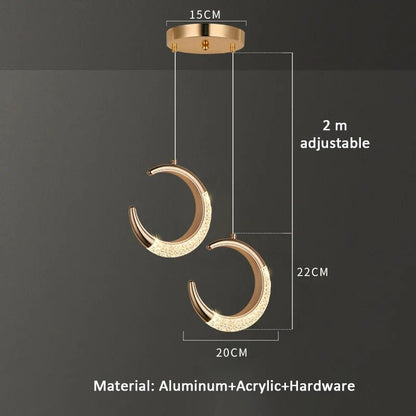 Modern Ring Pendant Light in Acrylic and Plated Metal - Decorbites