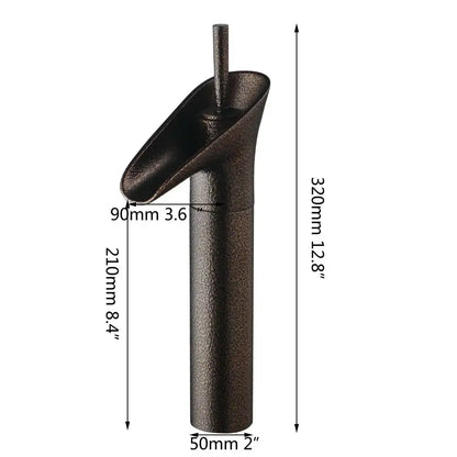 Modern rose gold waterfall bathroom faucet with bronze finish textured surface single handle decorbites golden waterfall design