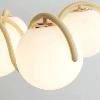 Modern Round Glass Pendant Light in Iron and White - Decorbites