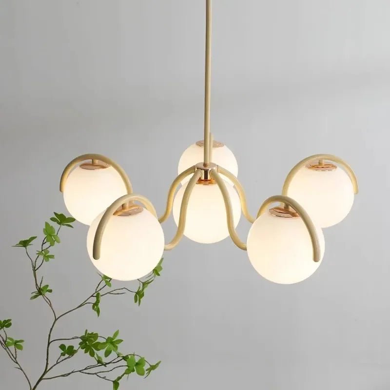 Modern Round Glass Pendant Light in Iron and White - Decorbites