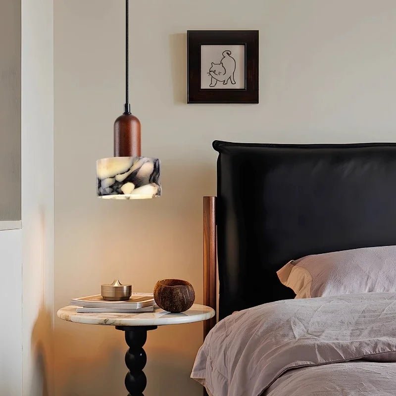 Modern Round Marble Stone Pendant Light - Decorbites