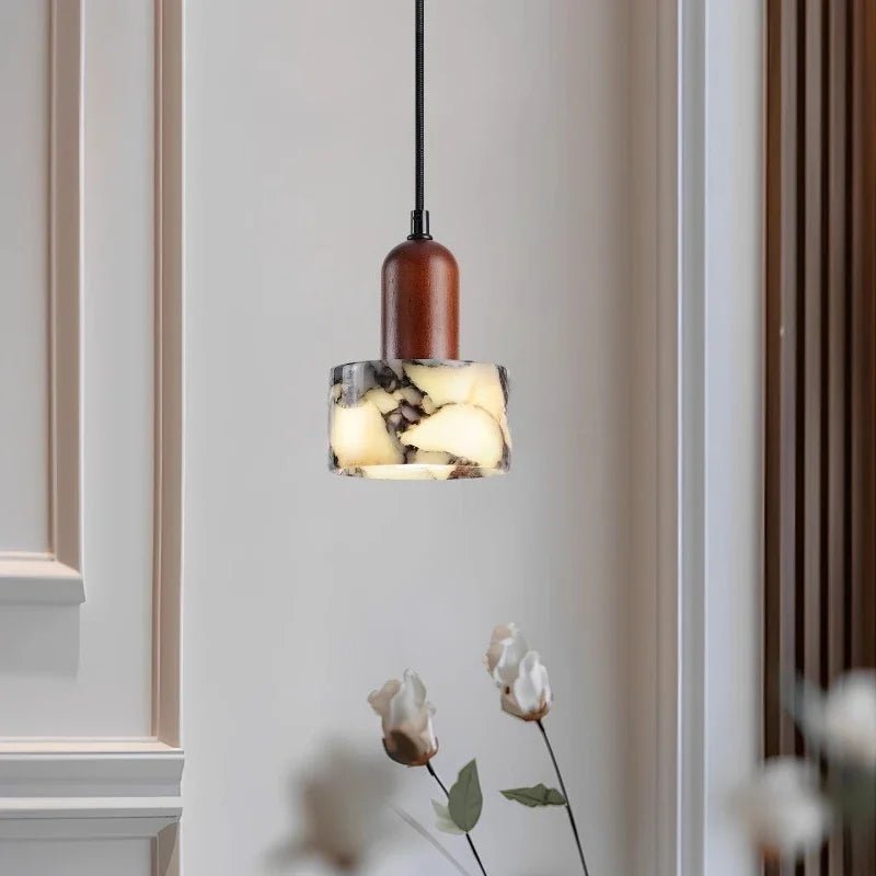 Modern Round Marble Stone Pendant Light - Decorbites