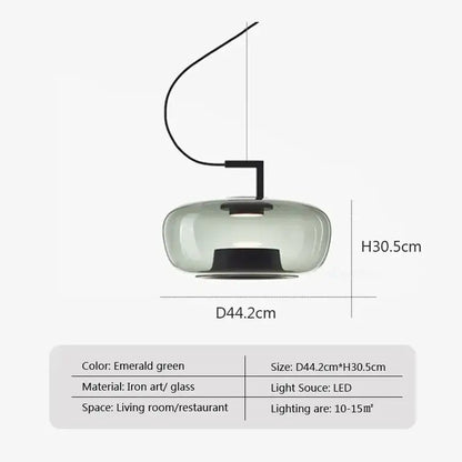 Modern sage green brokis glass pendant lamp with emerald green glass and iron art fixture for dining room decorbites brokis glass