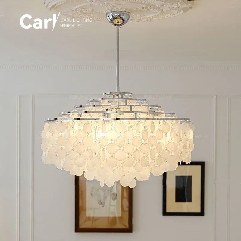 Modern Shell Pendant Chandelier in Gold or Chrome - Decorbites