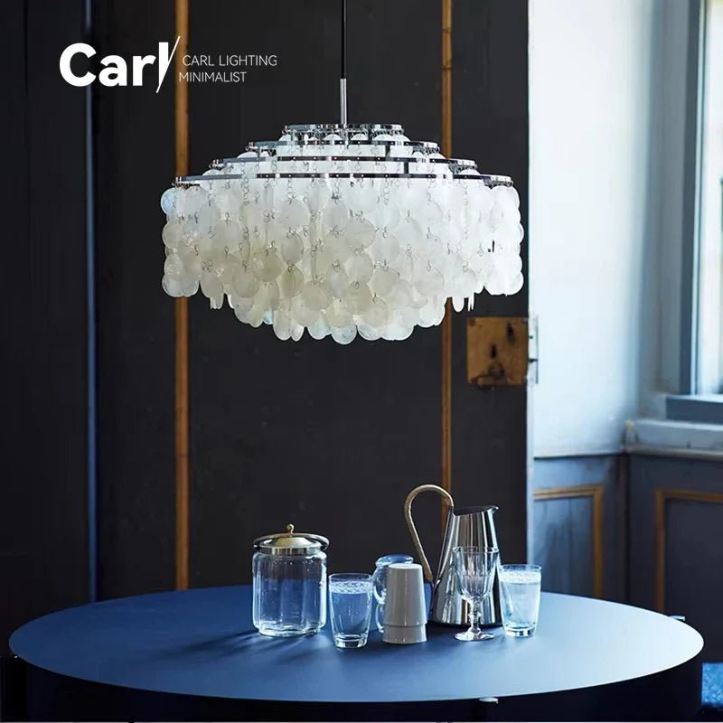 Modern Shell Pendant Chandelier in Gold or Chrome - Decorbites