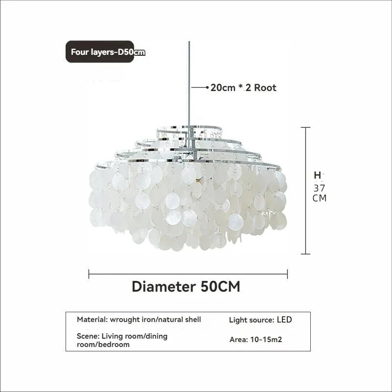 Modern Shell Pendant Chandelier in Gold or Chrome - Decorbites