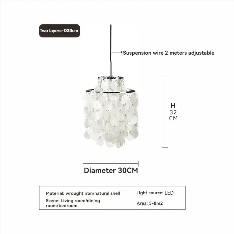 Modern Shell Pendant Chandelier in Gold or Chrome - Decorbites