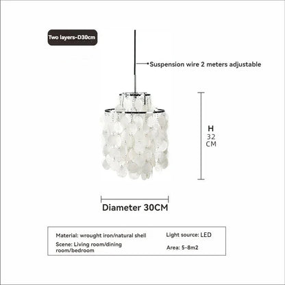 Modern Shell Pendant Chandelier in Gold or Chrome - Decorbites