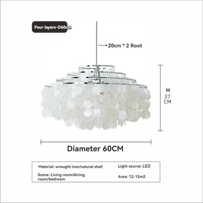 Modern Shell Pendant Chandelier in Gold or Chrome - Decorbites
