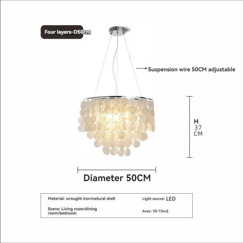 Modern Shell Pendant Chandelier in Gold or Chrome - Decorbites