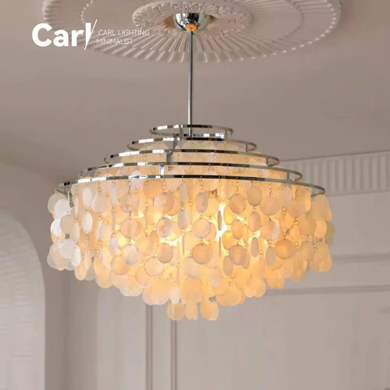 Modern Shell Pendant Chandelier in Gold or Chrome - Decorbites