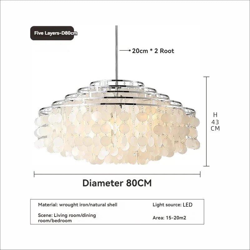 Modern Shell Pendant Chandelier in Gold or Chrome - Decorbites