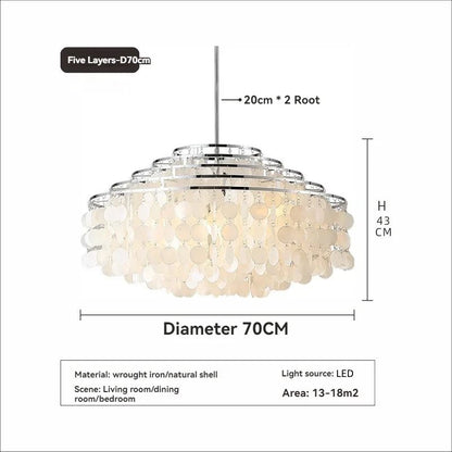 Modern Shell Pendant Chandelier in Gold or Chrome - Decorbites