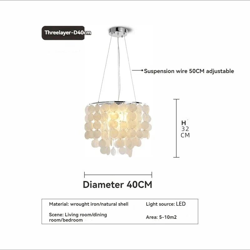 Modern Shell Pendant Chandelier in Gold or Chrome - Decorbites