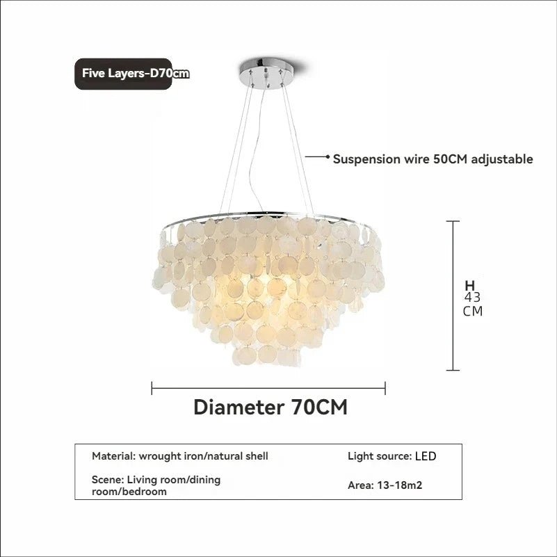 Modern Shell Pendant Chandelier in Gold or Chrome - Decorbites