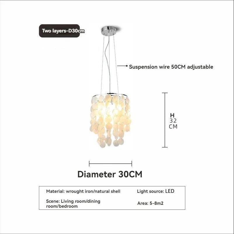 Modern Shell Pendant Chandelier in Gold or Chrome - Decorbites