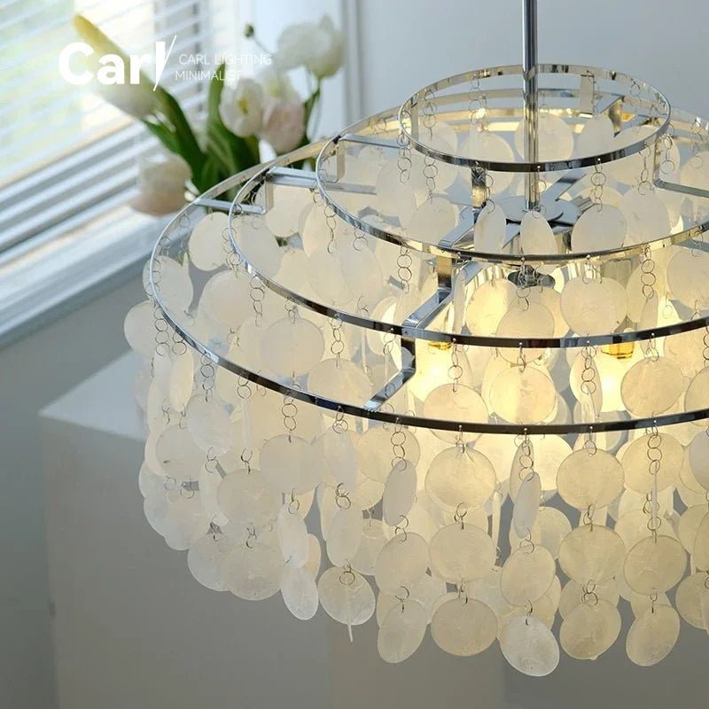 Modern Shell Pendant Chandelier in Gold or Chrome - Decorbites