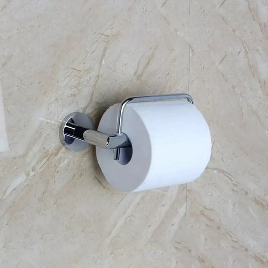 Modern silver chrome toilet paper holder with sleek design holding white roll decorbites euro silver paper holder