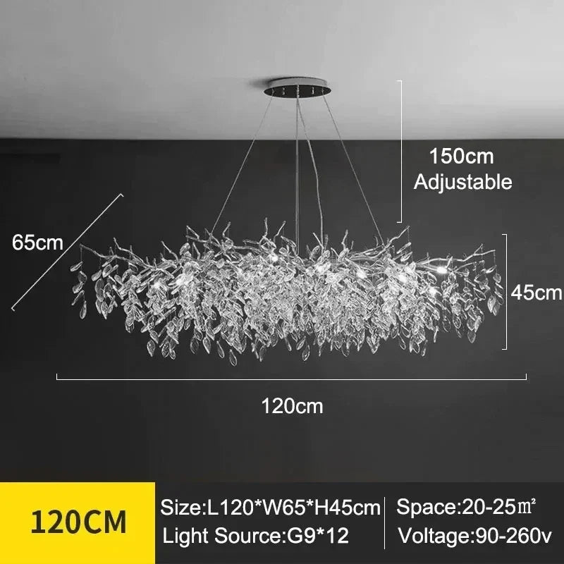 Modern Silver Crystal Chain Pendant Chandelier - Decorbites