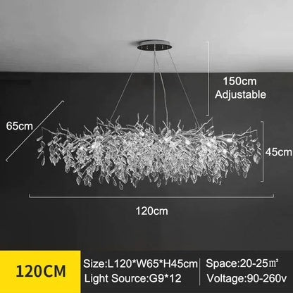 Modern Silver Crystal Chain Pendant Chandelier - Decorbites