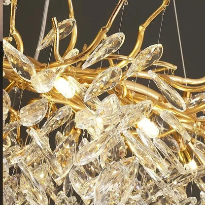 Modern Silver Crystal Chain Pendant Chandelier - Decorbites