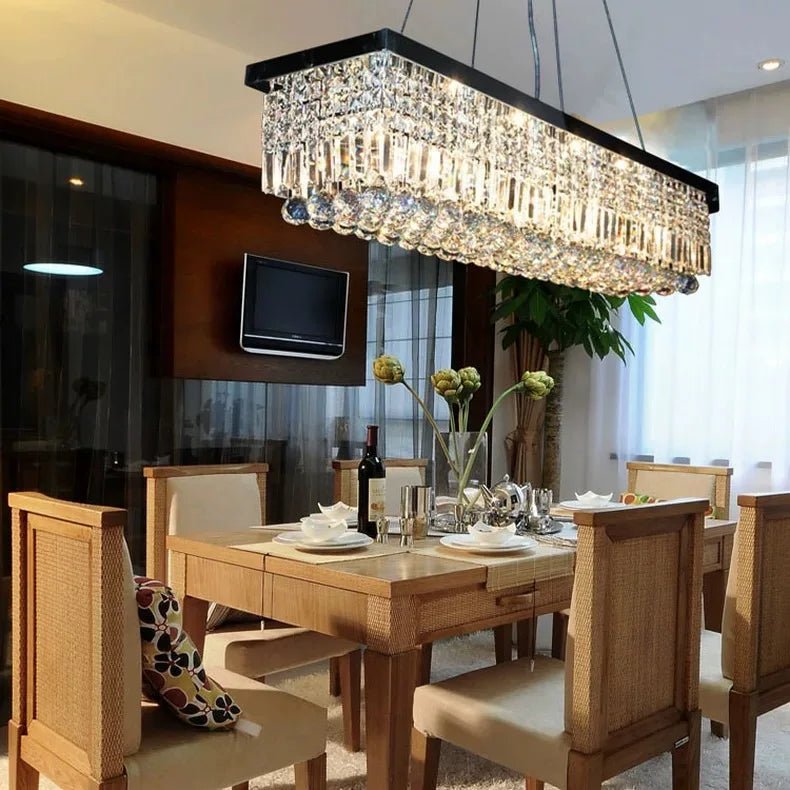 Modern Silver Crystal Chain Pendant Chandelier - Decorbites