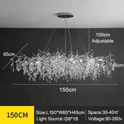 Modern Silver Crystal Chain Pendant Chandelier - Decorbites