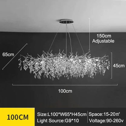 Modern Silver Crystal Chain Pendant Chandelier - Decorbites